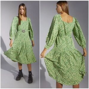 Sister Jane‎ Green Cherish Floral Boho Peasant Midi Dress